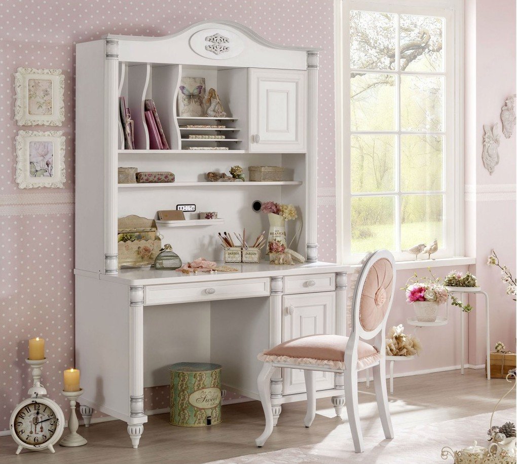 Письменный стол белый с ящиками и дверцей 117 см Romantic CILEK ROMANTIC 00-3832446 Белый Santreyd - Вид №2