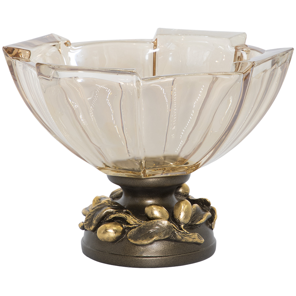 52102 Фруктовница-конфетница Oliva Branch Gold Бронза BOGACHO 4627196590014 - Вид №1