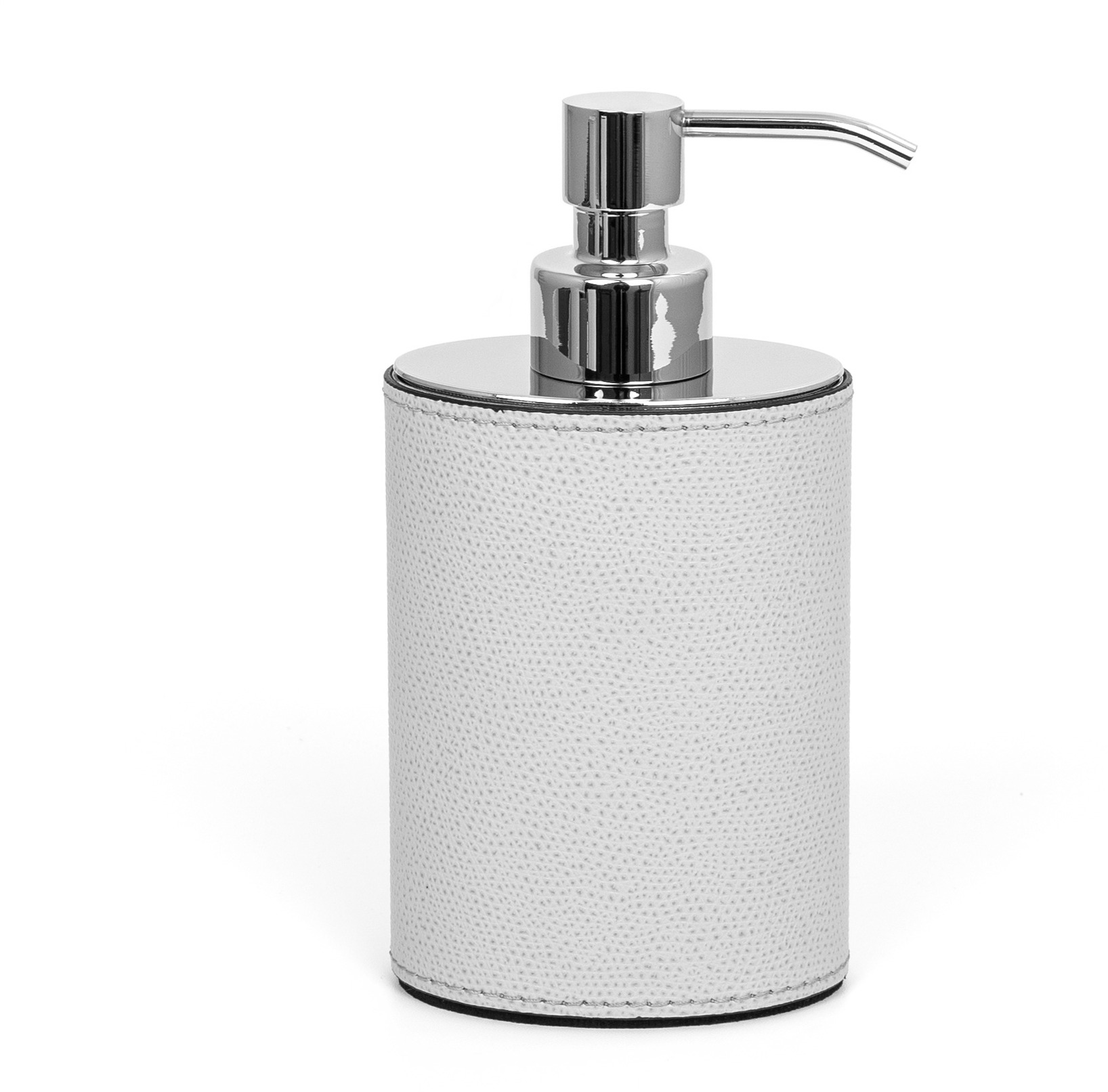 Дозатор для мыла Poseidon овальный - Ø 8XH16 см / тканая кожа_серо-коричневый