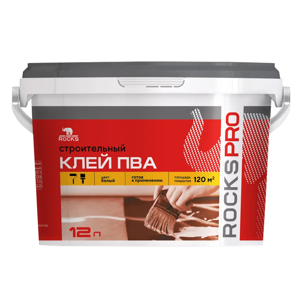 Клей ПВА строительный Rocks Pro 12 л STLM-2087888