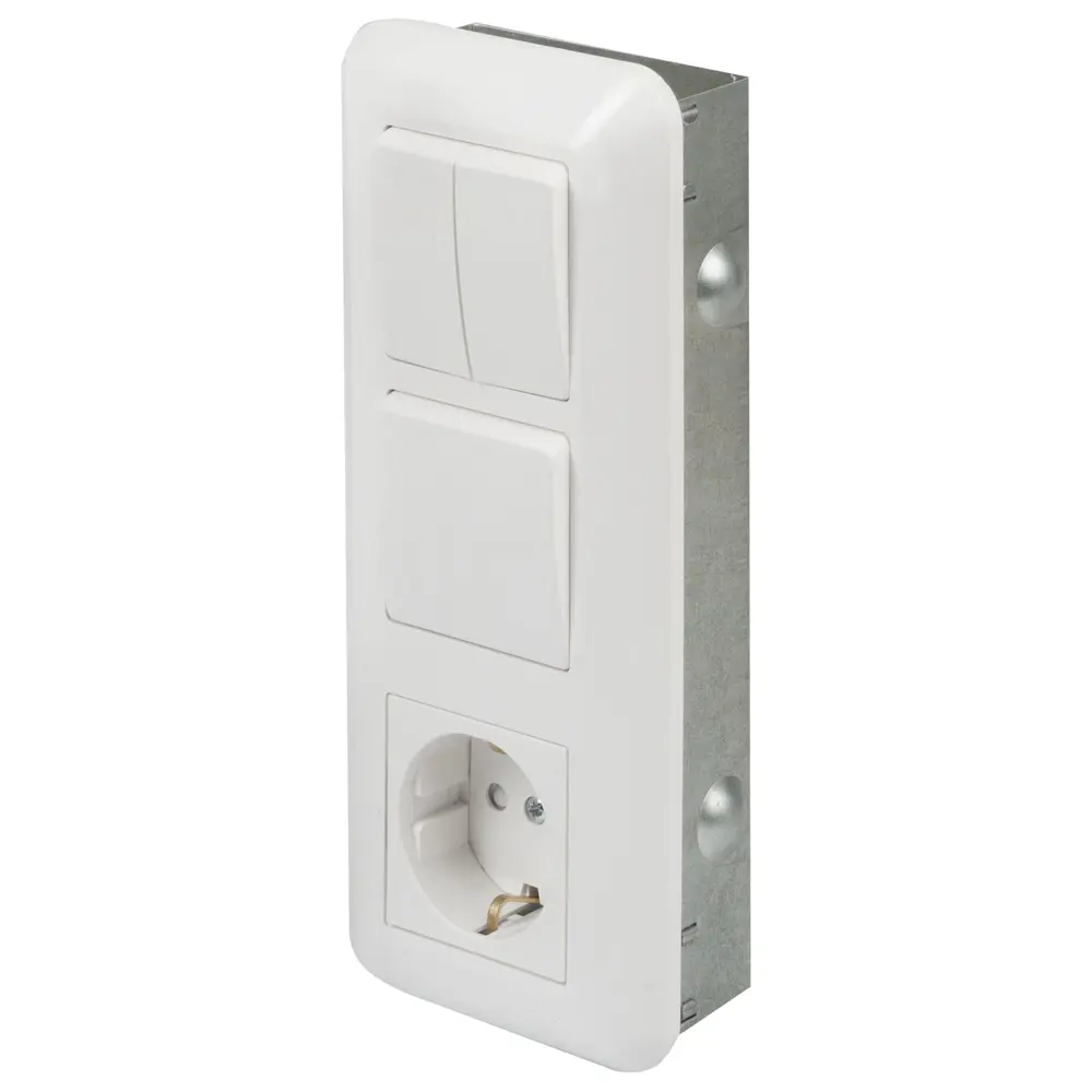 Блок с розеткой Прима 3 клавиши шторки цвет белый 18189534 STLM-2077232 Schneider Electric