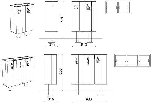 mmcité1 Контейнер для мусора из стали для раздельного сбора мусора  Nnk370/nnk380  - Вид №4