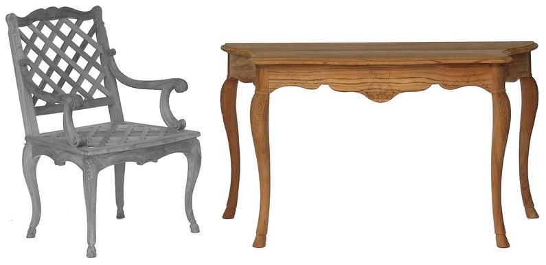 ASTELLO Садовая консоль из тика Fleur de lys sun-id-1424009 - Вид №1