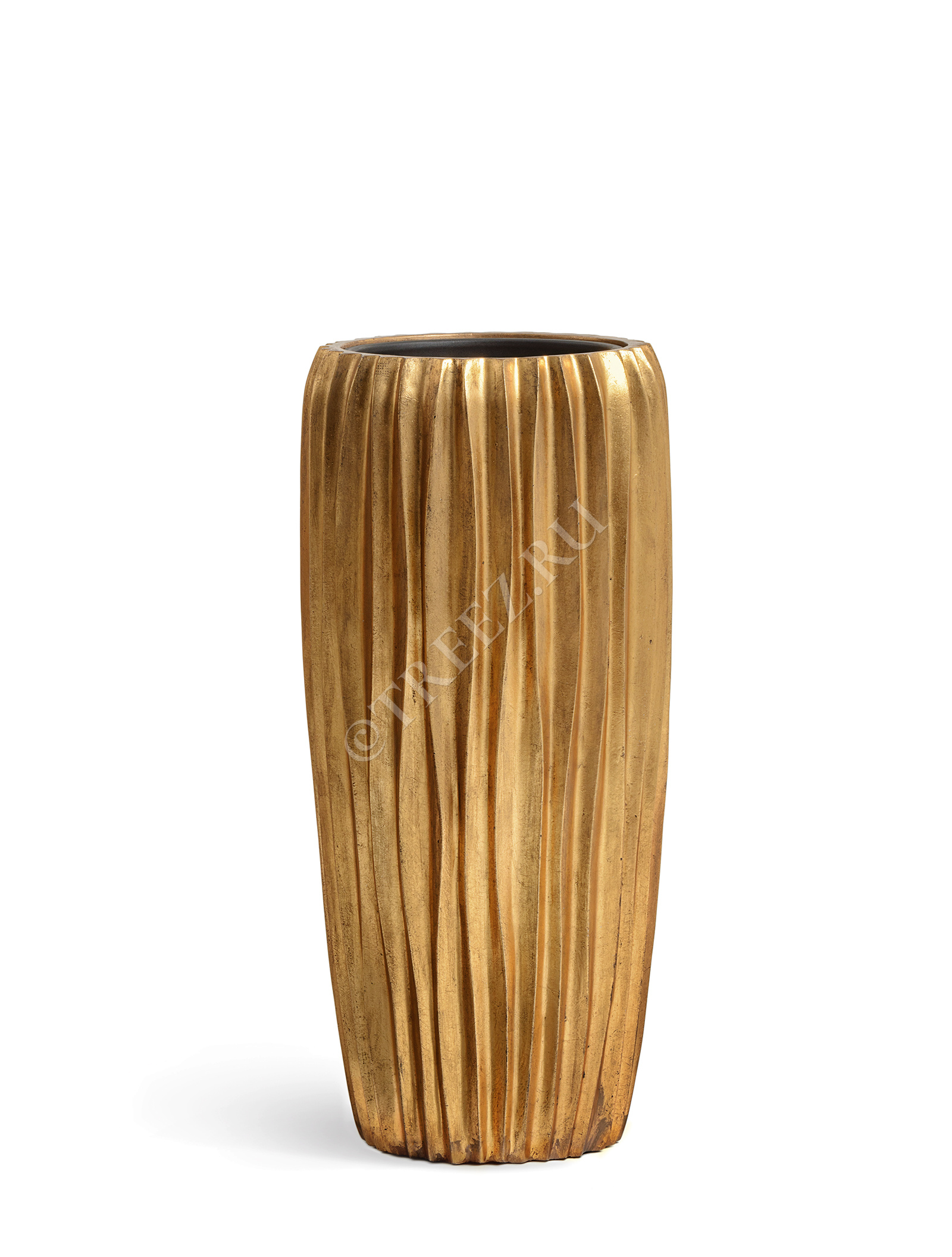 41.3321-07-047-GLD-075 Кашпо  Effectory - серия Metal - Высокий конус Design Wave - Сусальное золото Цветочная коллекция  - Вид №2