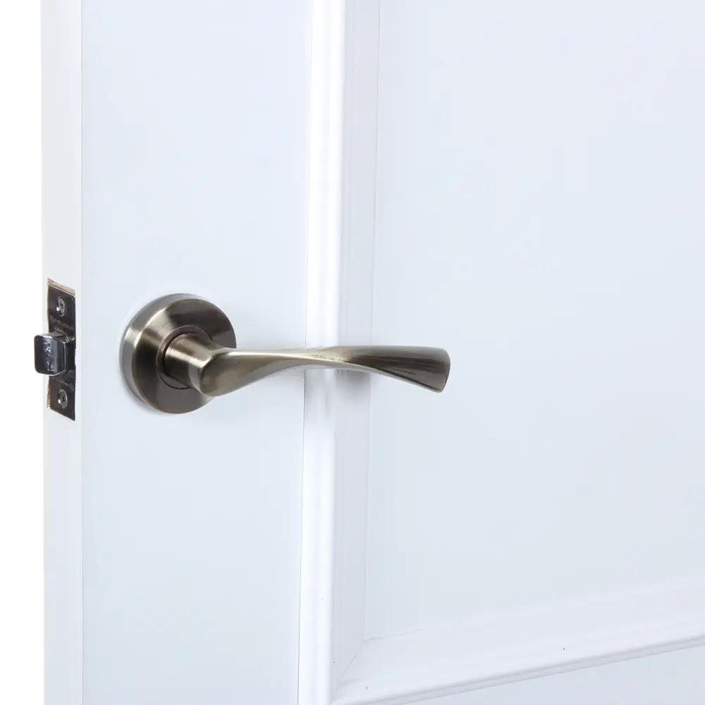 Ручки дверные на розетке ASS-S6336 алюминий никелированное покрытие цвет бронза EDSON STLM-2079836 - Вид №5