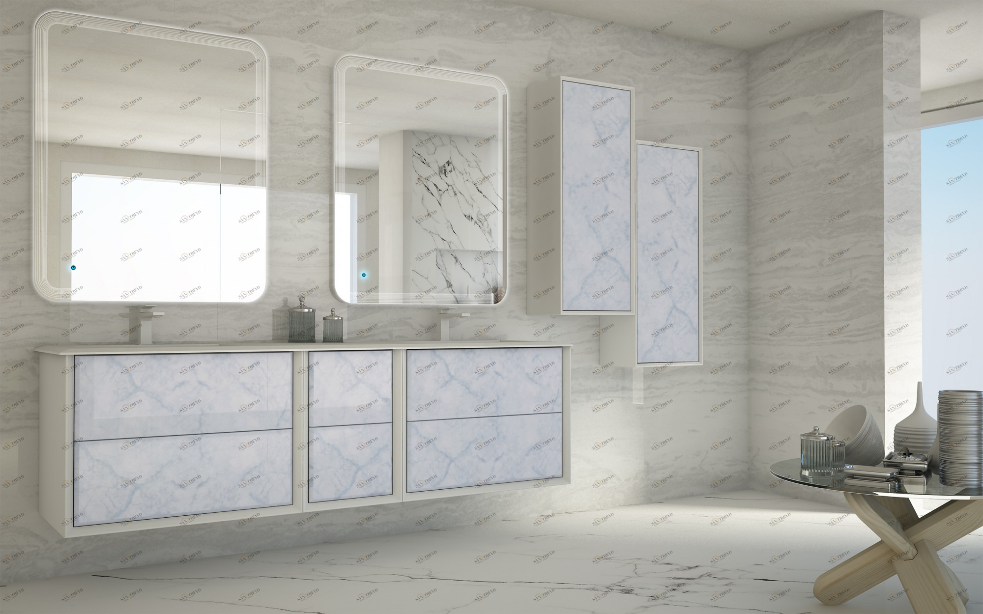 Мебель для ванной CEZARES BELLAGIO 175 Light Blue Stone