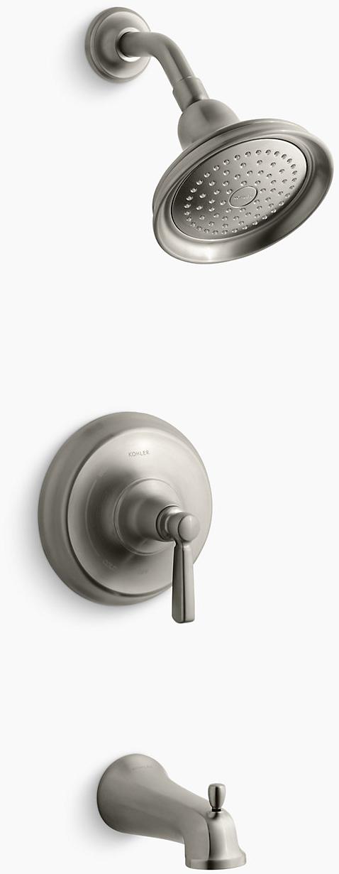 KOHLER Bancroft Rite-Temp набор для ванны и душа с изливом NPT, клапан в комплект не входит K-TS10581-4-SN  - Вид №1