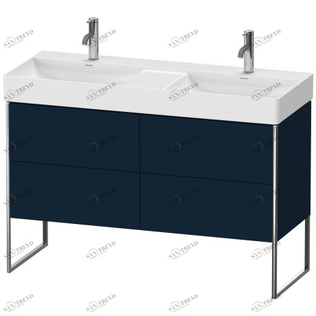 XS445609898 Тумбочка напольная XSquare #XS4456 1184 x 460 мм Темно-синий шелковисто-матовый лак Duravit