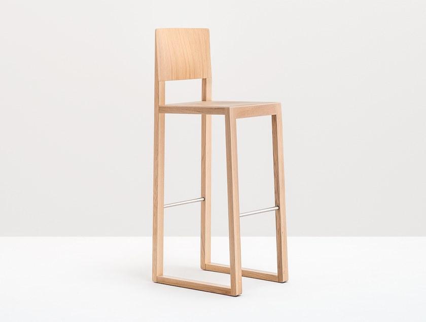 Pedrali Табурет из дуба с подставкой для ног Brera 386 - Вид №1