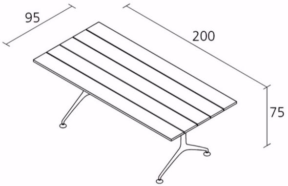 Alias Прямоугольный садовый стол из алюминия и дерева Teak setes sun-id-1487480 - Вид №3