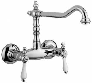 Rubinetteria Giulini Смеситель для кухни настенный на два отверстия с поворотным изливом Praga - praga crystal 7508