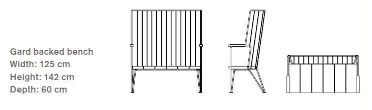 Стальная и деревянная скамья со спинкой Nola Industrier Gard ARCH-00015054 - Вид №4