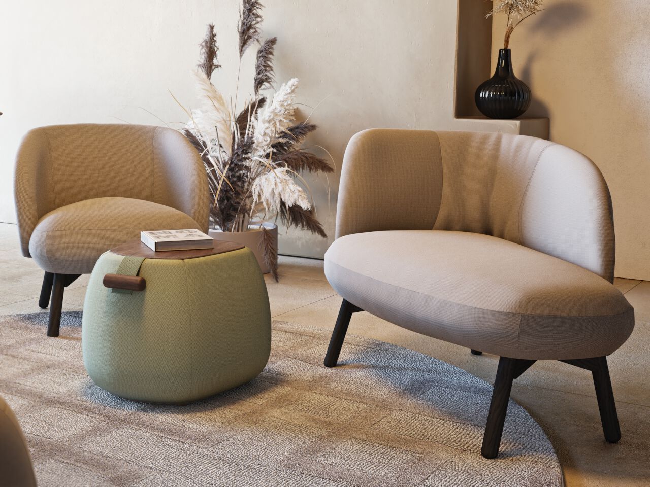 Тканевое кресло с подлокотниками Mobitec талия ARCH-00067899 - Вид №7