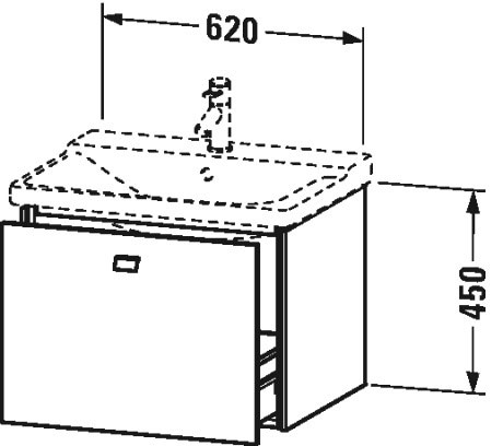 BR402000909 Brioso Тумбочка подвесная Светло-голубой матовый декор Duravit - Вид №1