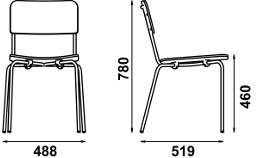 Adico Стул штабелируемый с открытой спинкой Fill sun-id-1492339 - Вид №1