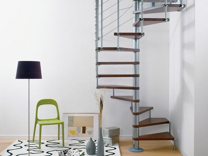 Fontanot Винтовая лестница из стали и дерева квадратного плана Pixima sun-id-1347290 - Вид №7