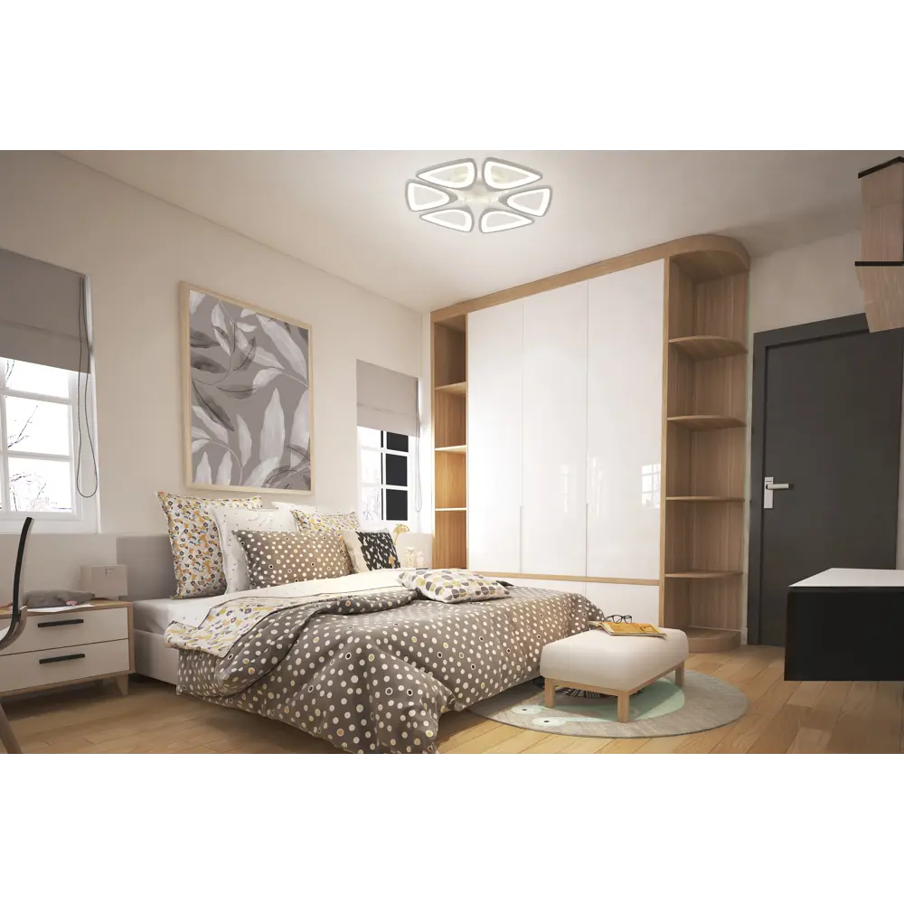 Люстра потолочная светодиодная Escada 10218/6LED 85W с пультом управления, 22 м², регулируемый белый свет, цвет белый STLM-2089098 - Вид №12