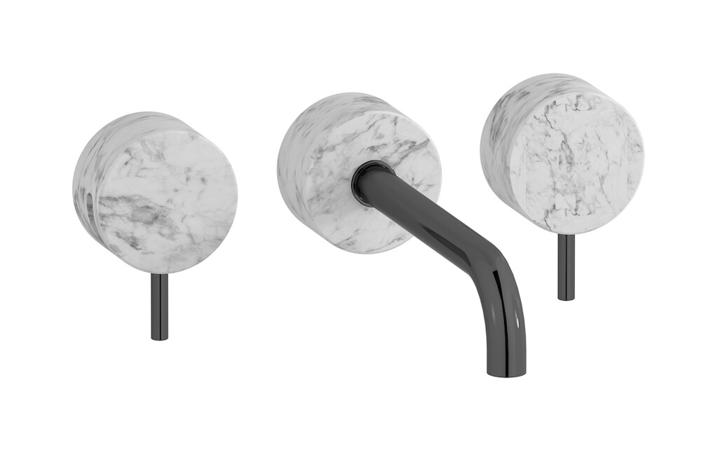 Смеситель с длинным изливом для раковины WE ARE IB mr307cf_1 Black Chrome Marmo