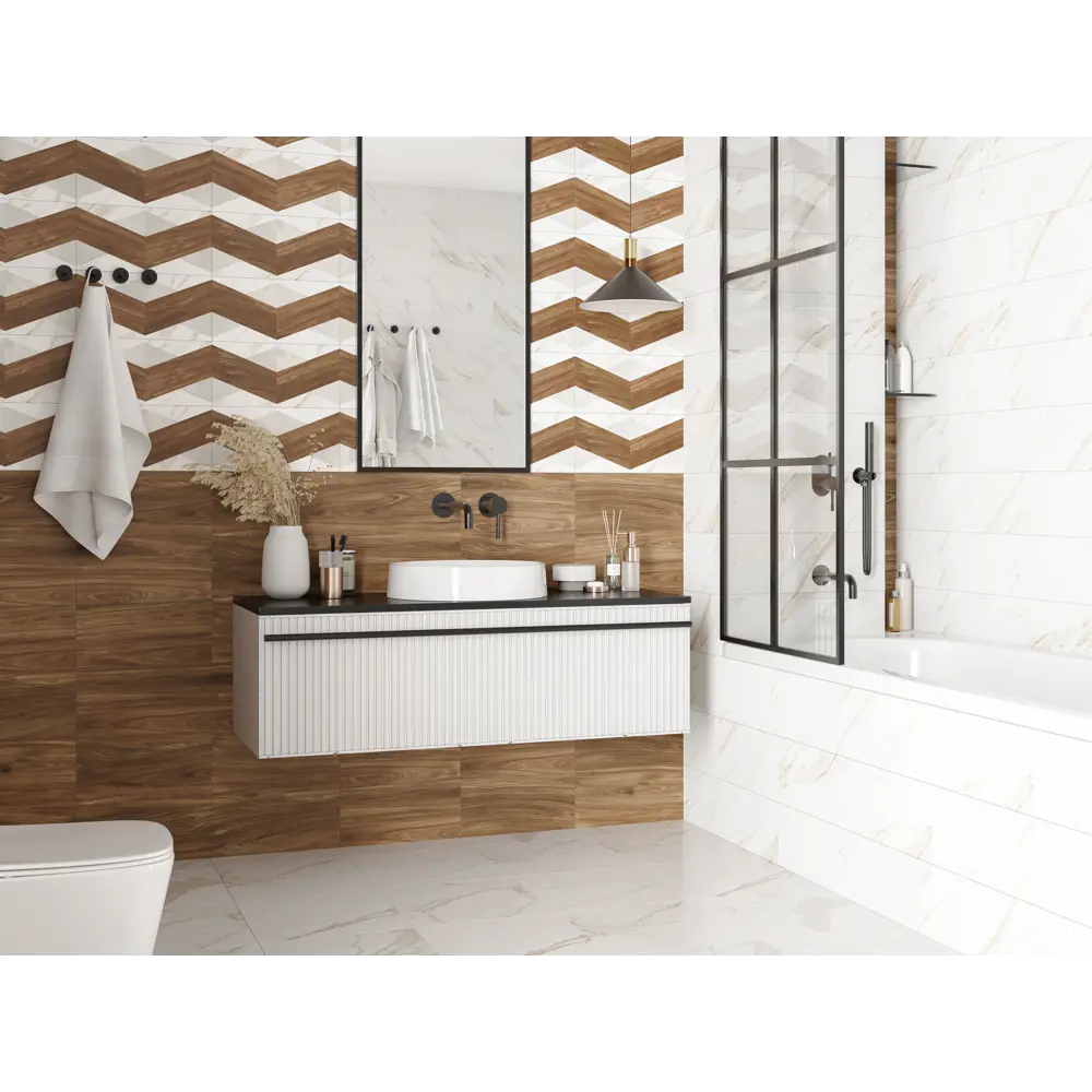 Настенная плитка KREAFORTA Mersey Wooden 20x40 см 1.62 м² матовая цвет бежевый STLM-2182590 - Вид №8