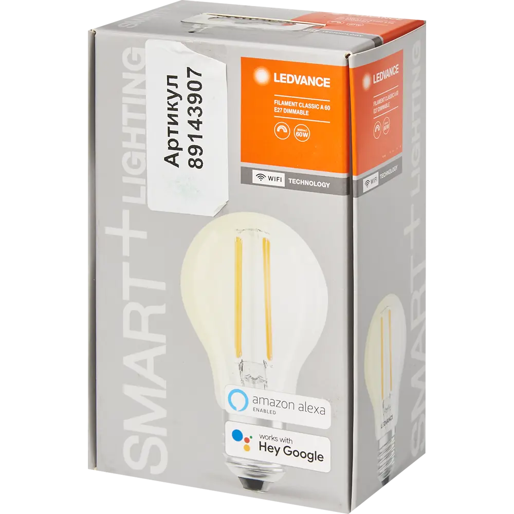 Лампа умная светодиодная Osram Smart Plus E27 220-240 В 5.5 Вт груша прозрачная 806 лм, теплый белый свет 89143907 STLM-2062540 LEDVANCE  - Вид №2
