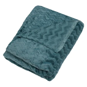 Плед Зигзаг 200x220 см фланель цвет бирюзовый 89449325 STLM-2012402