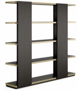 SM Living Couture Открытый книжный шкаф из лакированного дерева и кожи Couture Ofc_03