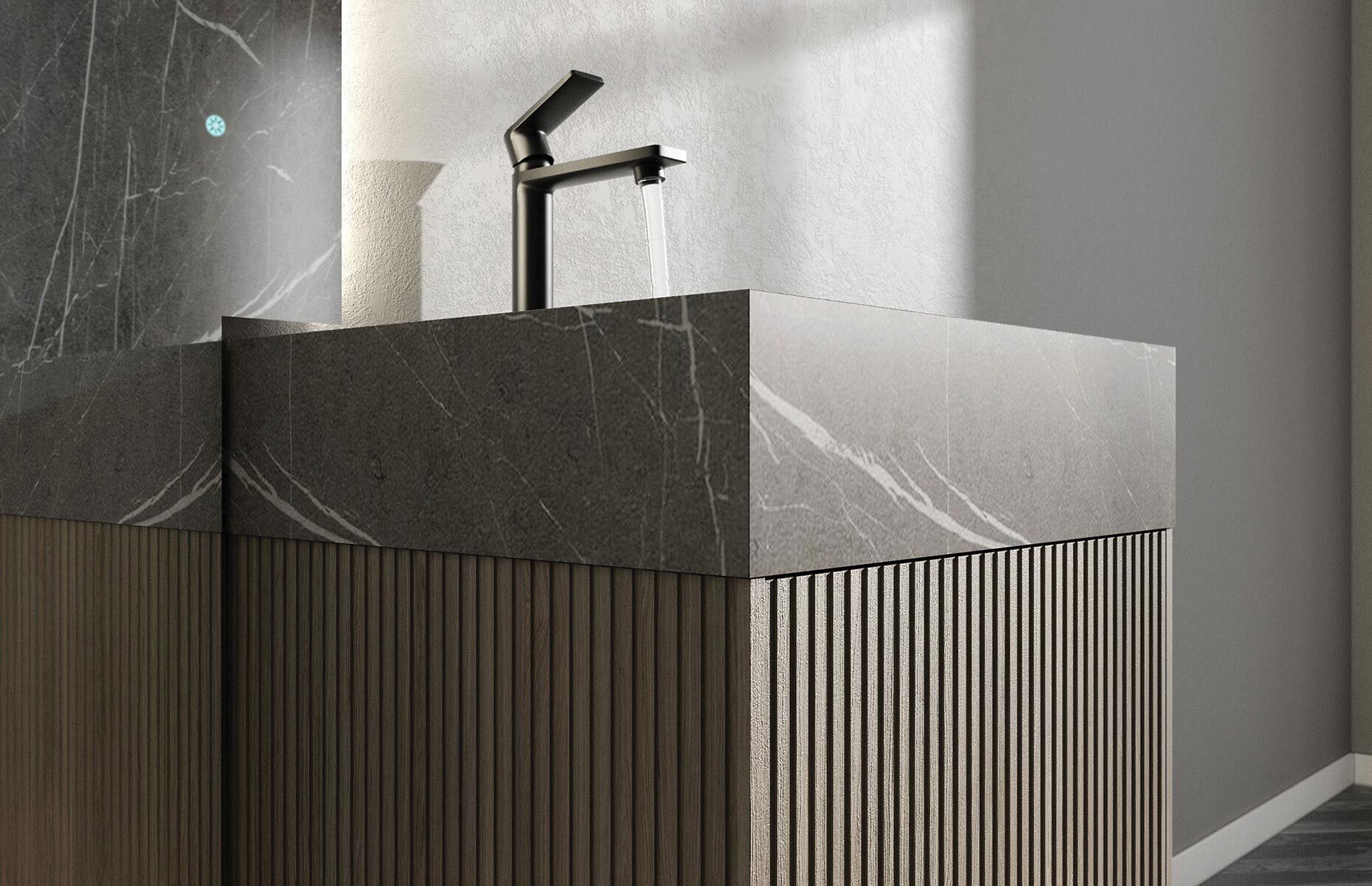 Деревянный одноместный напольный умывальник с дверцами LEGNOBAGNO Re-Stretch ARCH-00004997 - Вид №2