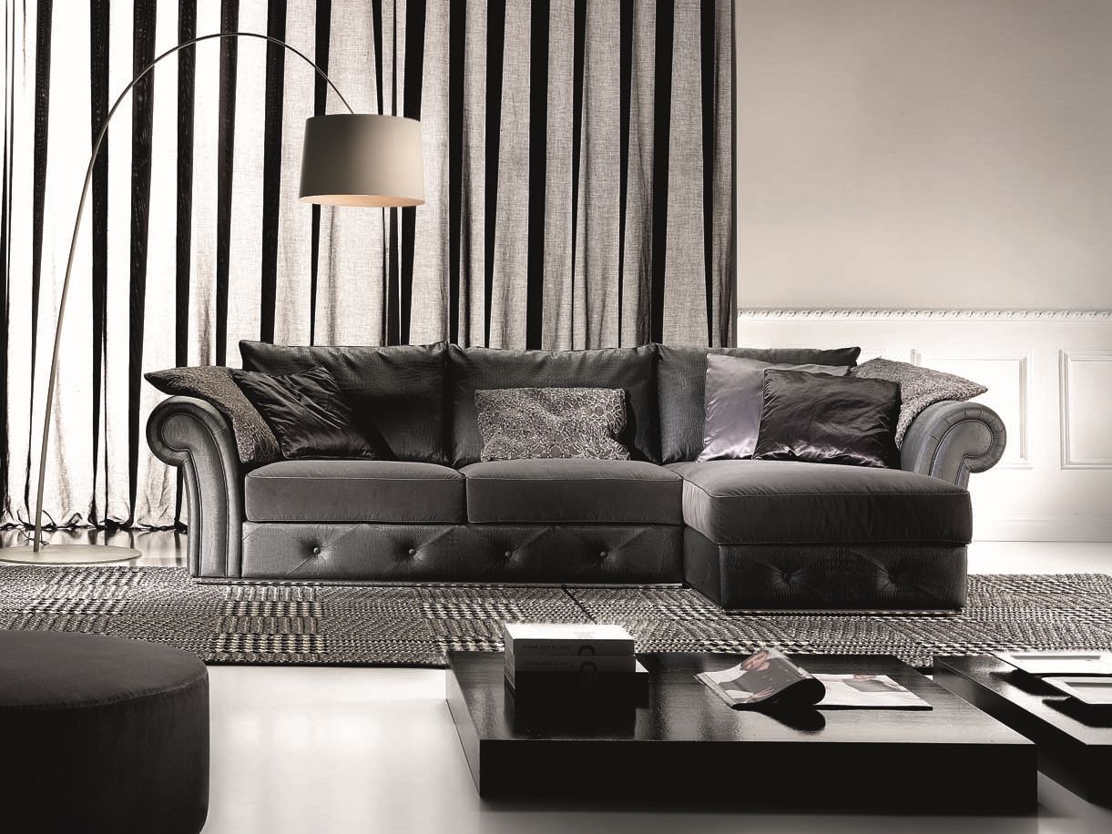 Бархатный диван с полуостровом Former In Italia Ramon Plus ARCH-00072692