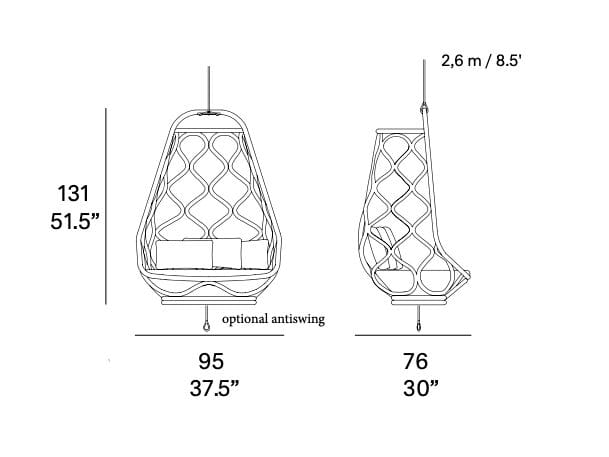 Алюминиевое подвесное сиденье на 1 место EXPORMIM Aluminum Versions ARCH-00003496