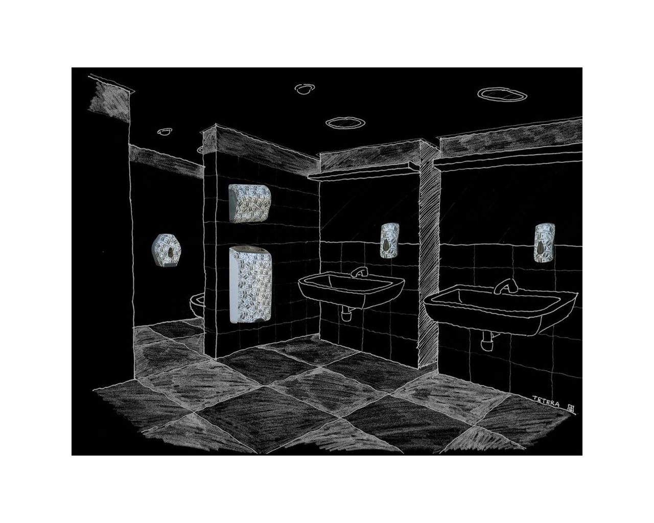 BUH413 Контейнер для туалетной бумаги UNIQUE LAS VEGAS LINE Merida  - Вид №1