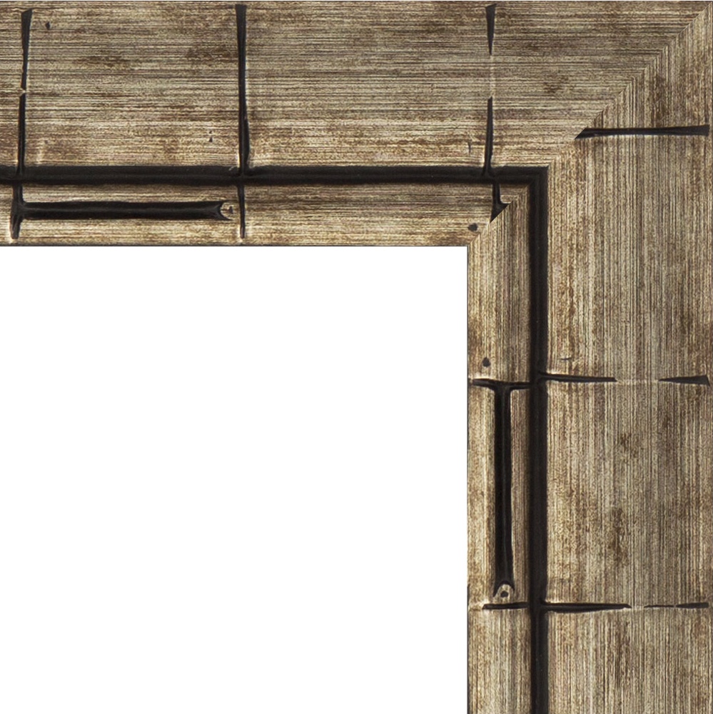 BY 1358 Зеркало с фацетом в багетной раме - серебряный бамбук 73 mm EVOFORM Exclusive - Вид №4