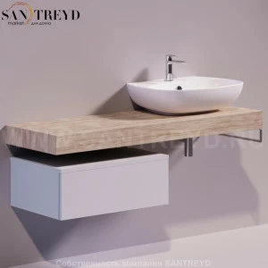 Столешница под раковину VIGNONI 140 см светлый дуб