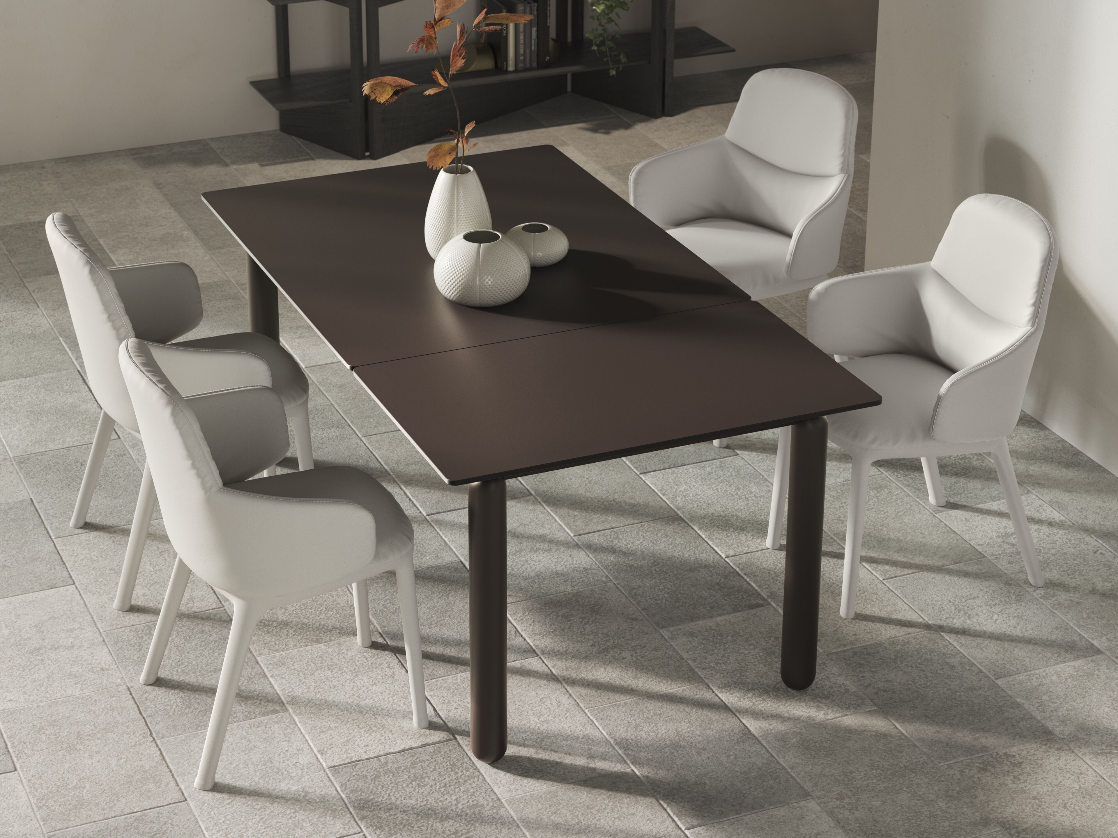 Прямоугольный выдвижной стол с столешницей из Fenix-NTM® Natuzzi Italia VIRGOLA ARCH-00108234 - Вид №10