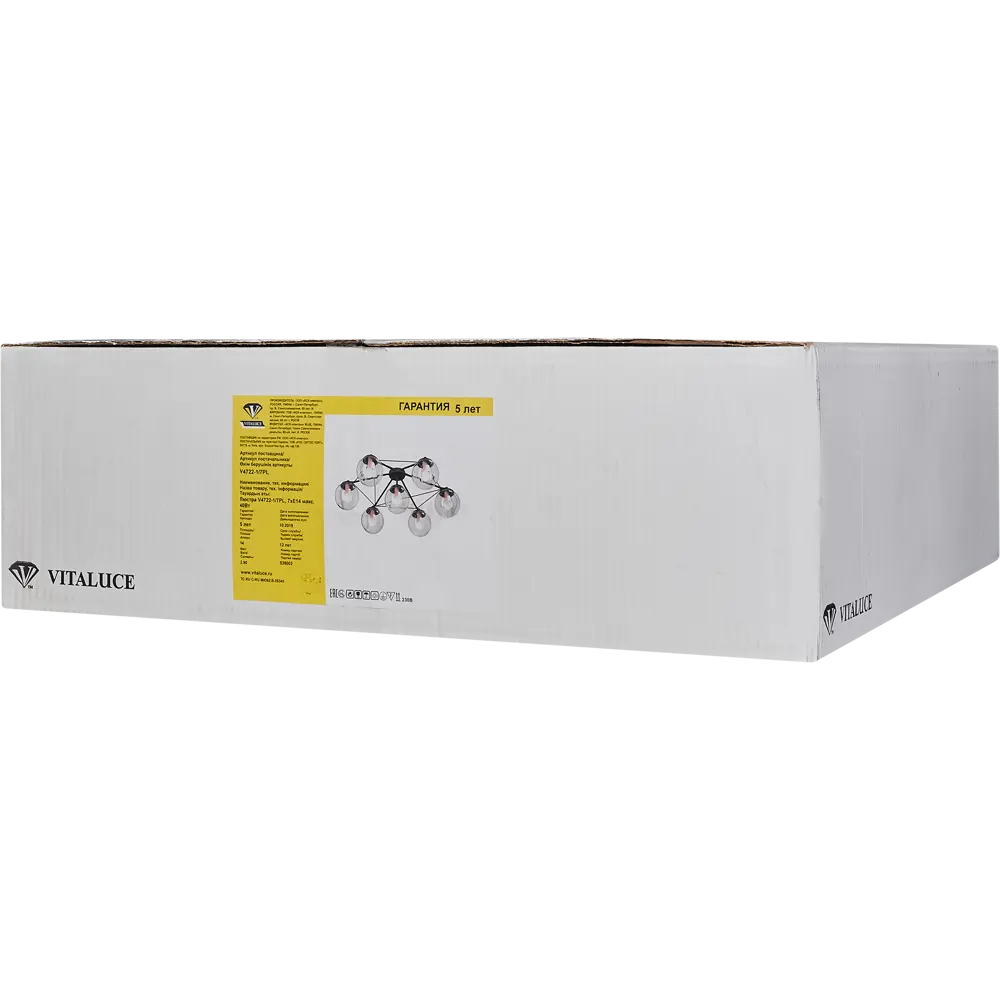 Люстра потолочная «Клер», 7 ламп, 14 м², цвет чёрный Vitaluce STLM-2128830 - Вид №7