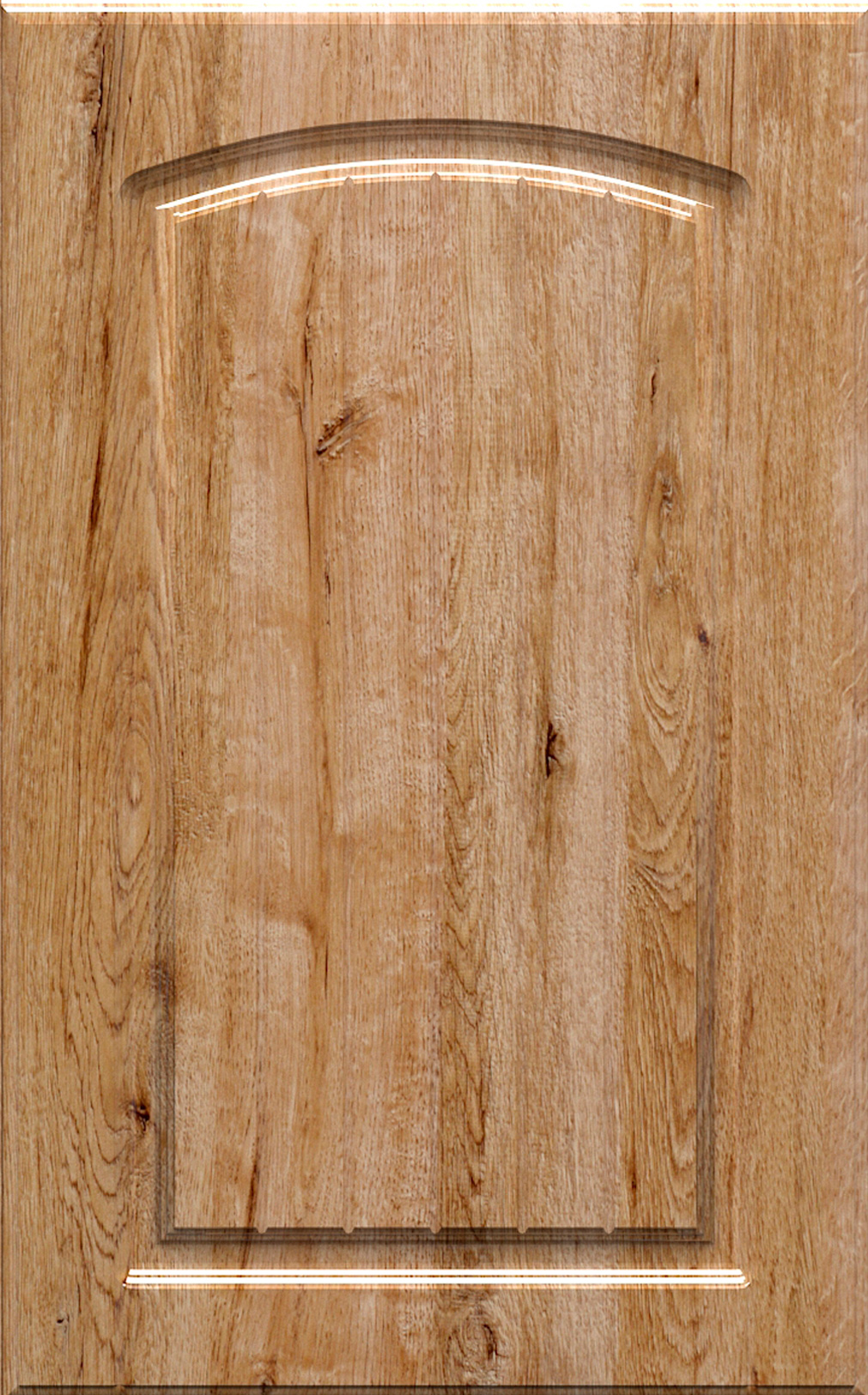 Фасады для кухни Кантри Фрезеровка «Арка сложная» Дуб бонифачо глянец ПЭТ №232 SIDAK SIST2608-48