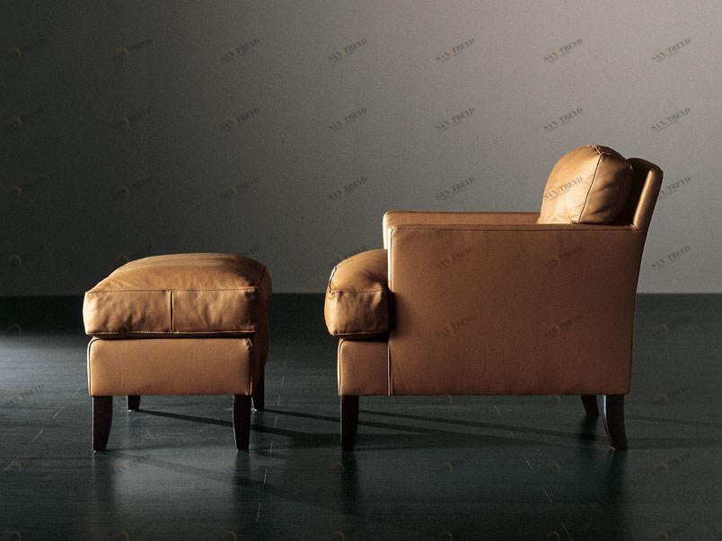 Meridiani Мягкое кожаное кресло с подлокотниками sun-id-1397657