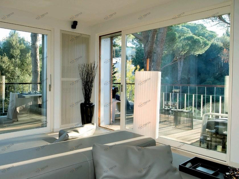 Agostinigroup Подъемно-раздвижная французская дверь из алюминия и дерева sun-id-1516237