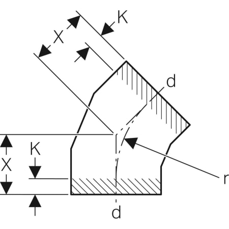 371.015.16.1 Отвод сегментный Geberit PE Geberit  - Вид №16