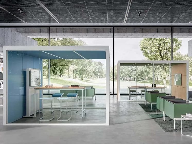 Многосторонняя акустическая офисная кабина со встроенным освещением Quadrifoglio Group дизайн-офис ARCH-00017904