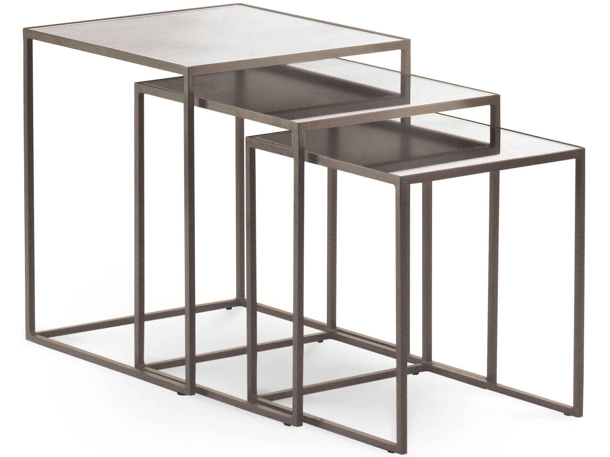 Зеркальный стеклянный квадратный штабелируемый журнальный столик Cantori Нарцисс ARCH-00114217