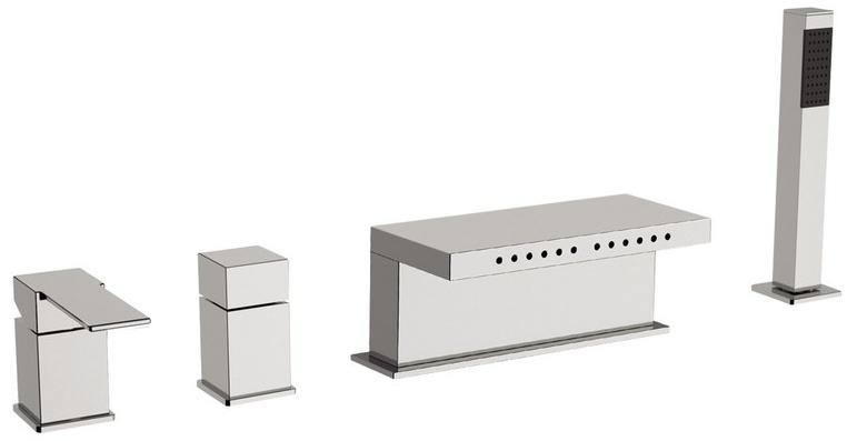 Rubinetterie Mariani Комплект для ванны на 4 отверстия с переключателем и ручным душем Polar 236-pa - Вид №1