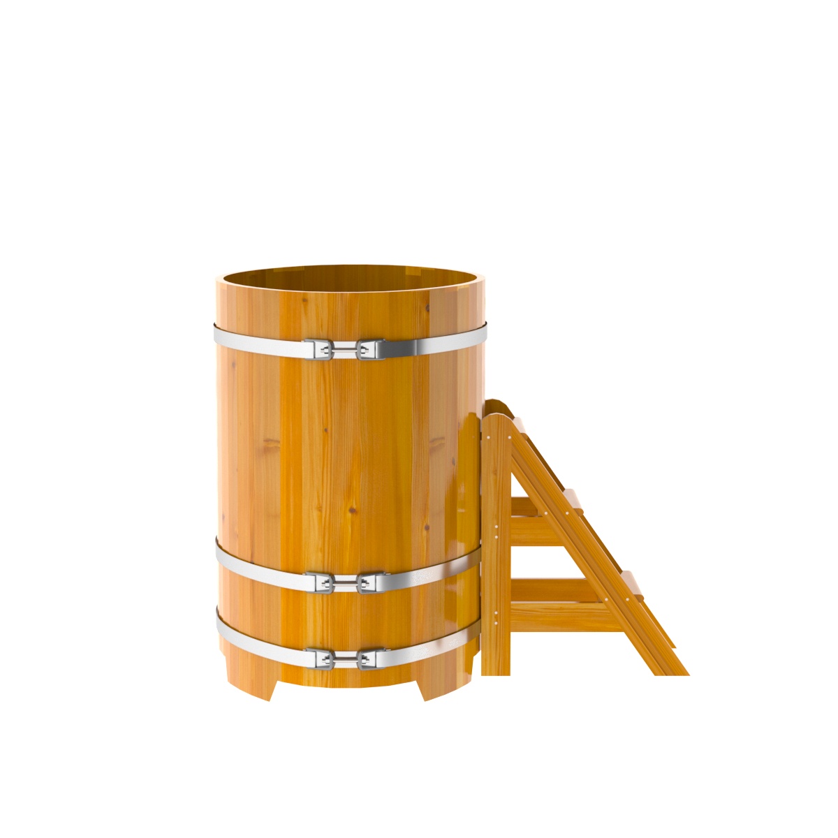 2266 Купель овальная из лиственницы Рустик 0,80х1,42х1,2 натуральная Alyarus  - Вид №3