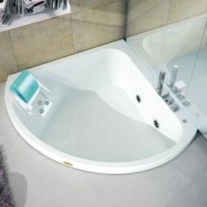 Ванна с гидромассажем "HYDRO BASE" Aquasoul Corner 140 встроенная 9443-713