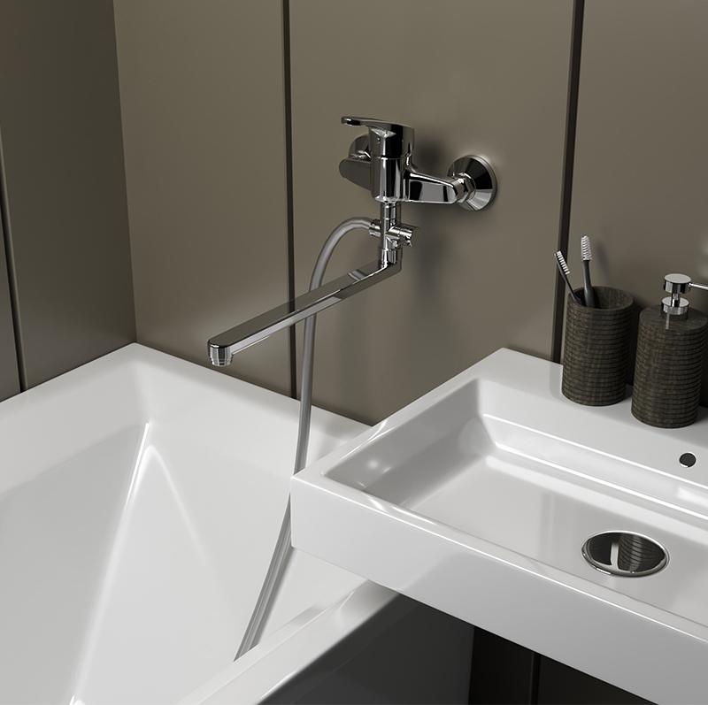 Paini Creta 42CR119CAKM смеситель для ванны с длинным изливом - Вид №2