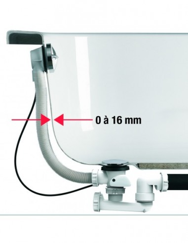 582500 000 00  Сифон для ванны Silencio, нижнее наполнение, автоматический с кабелем Л. 650 мм, хромированная поверхность Valentin Хром  - Вид №5