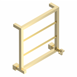 G1T-TWS4H1 Полотенцесушитель Современный квадратный, 4 перекладины, 520 мм x 510 мм, водяной, с 1 декоративной рукояткой Thg-paris Beluga Матовое золото
