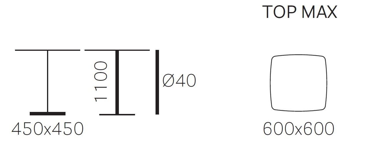 Стальной квадратный стол для контракта Pedrali Stylus ARCH-00033658 - Вид №2