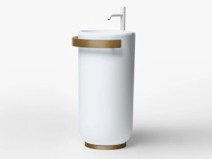 Круглая отдельно стоящая раковина из Cristalplant®