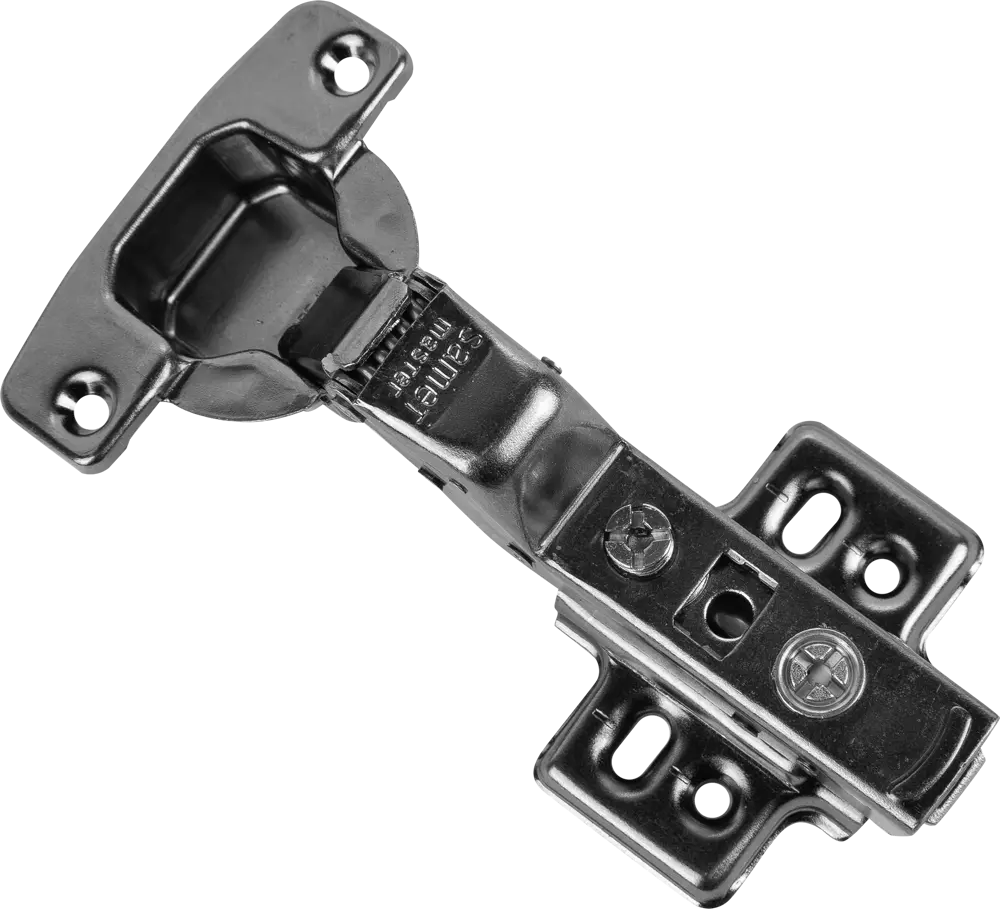 84829211 Петля мебельная вкладная с доводчиком Samet Master Black 95° с изгибом 18 мм STLM-0055746