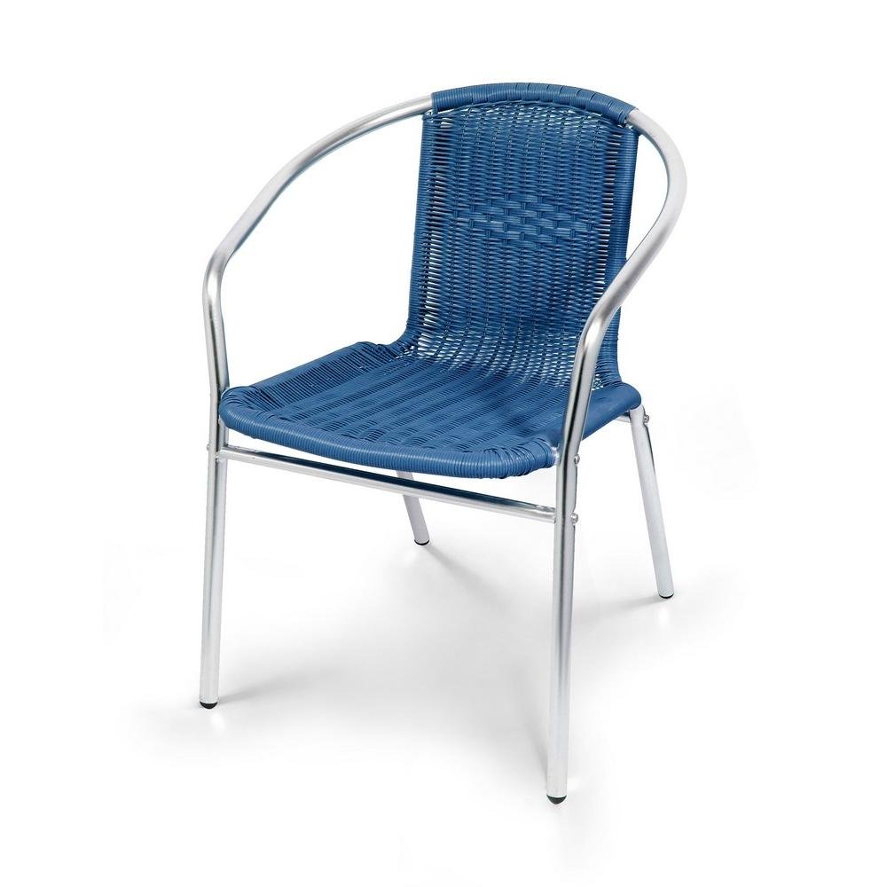 Стул садовый алюминиевый Lover Blue AFINA МЕБЕЛЬ ДЛЯ ЛЕТНЕГО КАФЕ 130384 Синий  - Вид №1